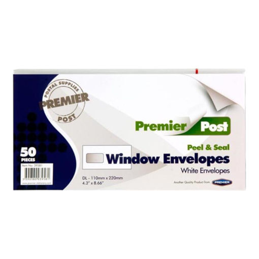 Picture of ENVELOPE - WHITE DL WITH WINDOW - 110X220MM